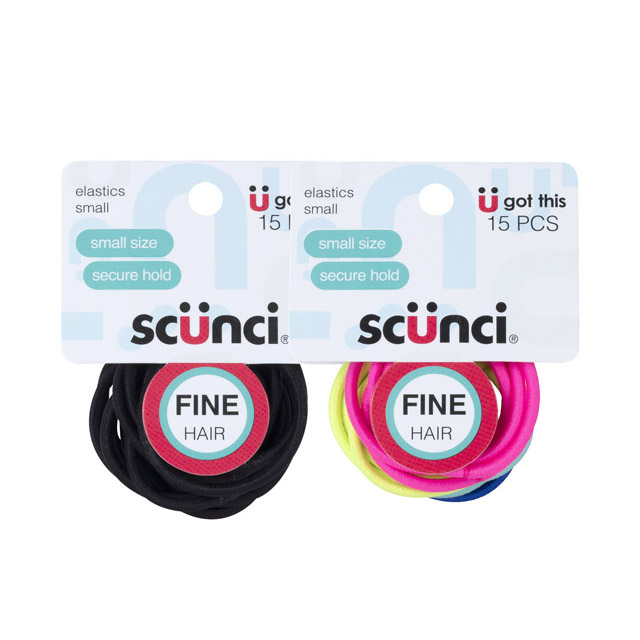 Elastics For Fine Hair 15pc SCUNCI