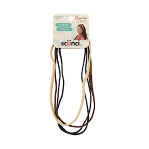Headbands No Slip Grip Black 4pc